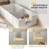Whelping Box for Dogs w/ Adjustable, Removable Door, for Small Medium Dogs, 77" x 38", White