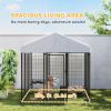Outdoor Dog Kennel with Waterproof UV-Resistant Cover, 6 x 6 x 6 ft