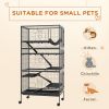 6-Tier Rolling Small Animal Cage, Deluxe Rabbit Cage, Ferret Cage for Mink Chinchilla Kitten Rabbit Charcoal Grey