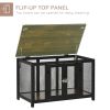 PawHut Heavy-Duty Dog Crate Furniture Large Spacious Interior for Medium Dogs Brown Black