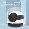 Dome Covered Cat Litter Box with Lid, White and Black