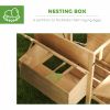 75" Wooden Chicken Coop with Nesting Box, Removable Tray, Ramp Run, for Garden Backyard, Natural Wood