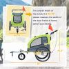 Dog Bike Trailer 2-In-1 Pet Stroller with Canopy and Storage Pockets, Green