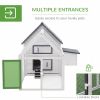 65" Chicken Coop Wooden Chicken House Rabbit Hutch Poultry Cage Hen Pen Backyard with Nesting Box, Ramp, Run