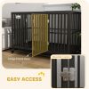 49" Heavy Duty Steel Dog Crate Kennel Pet Cage with Wheels for Convenient Access Anti-Pinching Floor, Black