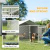 Galvanized Steel Dog Kennel Outdoor with Waterproof & UV-Resistant Cover for Large Dogs, 13.1' x 7.5' x 4.9'