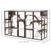 Large Outdoor Catio with Condos, Platforms, Doors, Ladders, Weather-Resistant Roof, Espresso