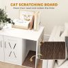 Cat Litter Box Enclosure, Hidden Cat Litter Box Furniture with Scratching Board, 31.5" x 19" x 20", White