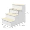 Dog Steps Pet Stairs for Bed Cat Ladder for Couch with Non-Slip Carpet, 15.7" x 23.2" x 21.3", White