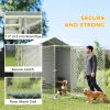 Galvanized Steel Dog Kennel Outdoor with Waterproof & UV-Resistant Cover for Large Dogs, 13.1' x 7.5' x 7.5'