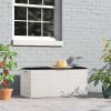 75 Gallon Weather-Resistant Outdoor Storage Deck Box, 130LB Capacity Gray Plastic Patio Organizer with Lockable Lid and Easy-Lift Hinges for Garden