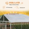 19.7' x 7.5' x 4.9' Outdoor Dog Kennel Dog Run with Waterproof, UV Resistant Cover for Medium Large Sized Dogs, Silver