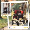 Foldable Pet Stroller with Universal Front Wheels, Shock Absorber, Dog Cat Carriage for Large & Medium Dogs, Red
