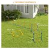 Dog Agility Training Equipment w/ Weave Poles, Adjustable Hurdle, Jump Ring, Pause Box, Whistle, Balls, Carry Bag