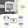 Cat Condo Wooden Indoor Cat House on Wheels with Cat Flap Door Platforms Hammock Openable Top for 2 Cats, Light Grey