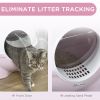 Enclosed Cat Litter Box, Large Kitty Litter Box with Lid, Scoop, Leaking Sand Pedal, Top Handle, Pink