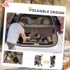 Cat Stroller, 3 Wheels Foldable Dog Stroller with Storage Basket, Brake, Adjustable Canopy, Cupholders