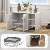 Cat Litter Box Enclosure, Hidden Cat Litter Box Furniture with Scratching Board, 31.5" x 19" x 20", White