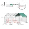 87x41x41-IN Catio Rabbit Guinea Pig Cage Chicken Coop Run, Small Animal Enclousure Outdoor Indoor with Cover and Multiple Doors, Green