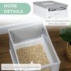 Top Entry Enclosed Kitty Litter Box with Scoop, Tray, Front Entry, Large Space, Foldable, Portable, Grey