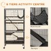 6-Tier Rolling Small Animal Cage, Deluxe Rabbit Cage, Ferret Cage for Mink Chinchilla Kitten Rabbit Charcoal Grey