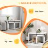 39" Dog Crate Furniture, Dog Crate End Side Table for Large Dogs, White
