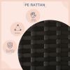Outdoor Dog Shelter with Wheels, Portable Wicker Animal Shelter for Small and Medium Sized Dogs, Dark Brown