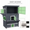 Cat House, Outdoor 3-Tier Kitty Shelter, Weather Resistant, w/ Escape Door