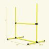 4 Piece Dog Agility Set with Adjustable Height Jump Bars, Carry Bag, Displacing Top Bar, Yellow Yellow