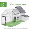 65" Chicken Coop Wooden Chicken House Rabbit Hutch Poultry Cage Hen Pen Backyard with Nesting Box, Ramp, Run