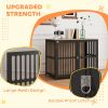 39" Dog Crate Furniture w/ Anti-Chew Resistant Mesh, Anti-Escape Single Door, for Large Dogs, Walnut Brown