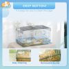 Small Animal Cage for Gerbil or Dwarf Hamster w/ Tubes, Exercise Wheel, Food Dish, Water Bottle, 23" x 13" x 12", Gray