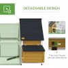 65" Chicken Coop Wooden Chicken House Rabbit Hutch Poultry Cage Hen Pen Backyard with Nesting Box, Ramp, Run, Yellow