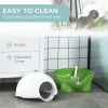 Hooded Cat Litter Box with Lid, Scoop, Leaking Sand Pedal, Top Handle, Dark Green