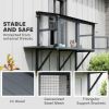 Wooden Cat Catio, Outdoor Cat Enclosure Window Perch with Jumping Platform, for Safely Enjoying Outdoor Sights, Gray