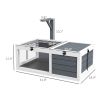 Tortoise Habitat, Wooden Tortoise House w/ Lamp Holder, Gray
