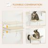 Cat Shelves for Indoor Cats, 6Pc Modern Cat Wall Furniture with Adjustable Height Jumping Platforms & Hammock, Cream White