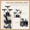 68-inch Multi-Level Cat Scratching Tree Kitty Activity Center Post Tower Condo Pet Furniture w/ Toy Charcoal Grey