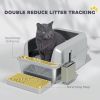 Stainless Steel Cat Litter Box High Sided with Metal Scoop & Holder, Non-Sticky, Easy to Clean, Anti-Urine Leakage