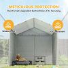 Galvanized Steel Dog Kennel Outdoor with Waterproof & UV-Resistant Cover for Large Dogs, 13.1' x 7.5' x 7.5'