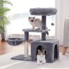 Cat Tree Tower with Scratching Platform & Hammock