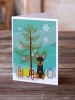 Merry Christmas Tree English Toy Terrier Greeting Cards Pack of 8 Blank Cards with Envelopes Whimsical A7 Size 5x7