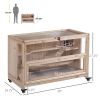 3-Tier Wooden Hamster Cage, Small Animals Hutch with Ladders, Natural