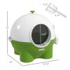 Hooded Cat Litter Box with Lid, Scoop, Leaking Sand Pedal, Top Handle, Dark Green
