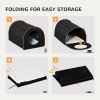 Dome Heated Cat House Portable and Waterproof Pet Shelter for Kitty in Winter, Black