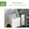 77" Wooden Chicken Coop with Nesting Box, Cute Outdoor Hen House with Removable Tray, Ramp Run, for Garden Backyard, Gray