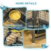 Bird Travel Carrier Cage for Parrots Conures African Grey Cockatiel Parakeets with Stand Perch, Stainless Steel Bowls, Pull Out Tray, Black