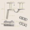3PCs Cat Wall Shelves w/ Scratching Post, Perches, Steps, Ladder, Light Grey