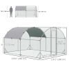 Galvanized Large Metal Chicken Coop Cage Walk-in Enclosure Poultry Hen Run House Playpen Rabbit Hutch with Cover for Outdoor Backyard 9.2' x 12.5' x 6