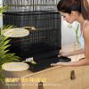 36" Bird Cage with Accessories, Handle, Mesh Cover, Tray, Black